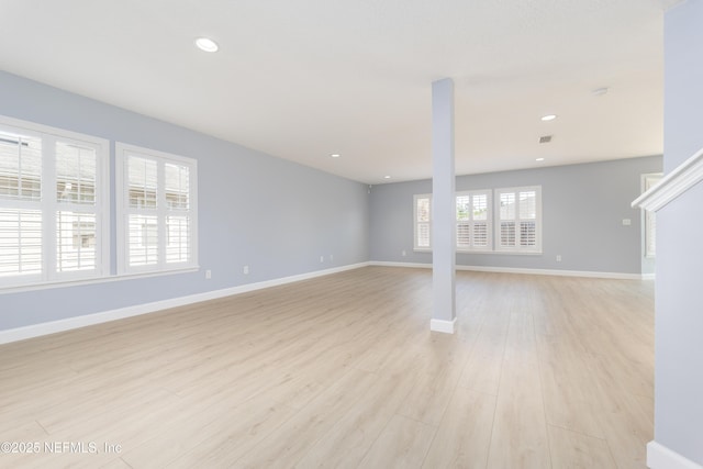476 Monet Ave, Ponte Vedra, FL 32081 - unfurnished living room with baseboards, visible vents, recessed lighting, and light wood-style floors