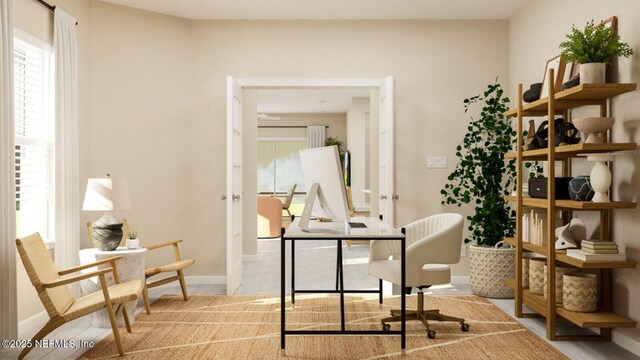 office featuring baseboards