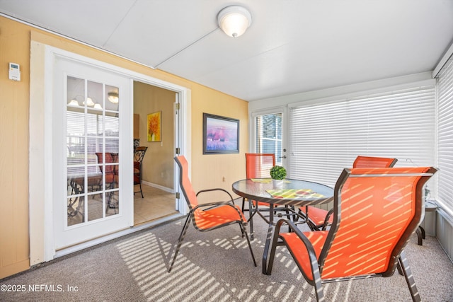 view of sunroom / solarium