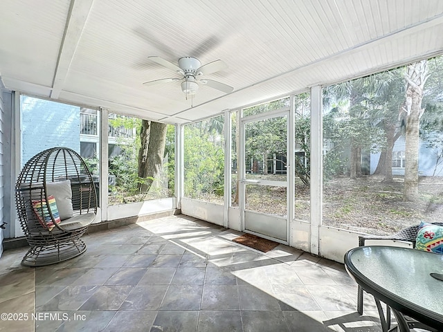 3434 Blanding Blvd Unit 116, Jacksonville, FL 32210 - unfurnished sunroom with a ceiling fan and plenty of natural light