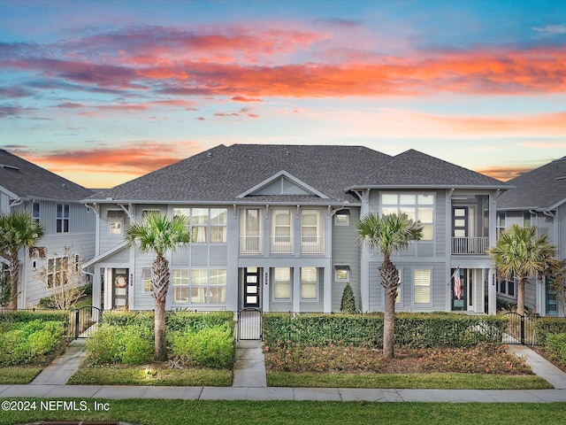 431 Crestview Dr, Ponte Vedra, FL 32081 - view of front of property featuring a shingled roof, a gate, and fence