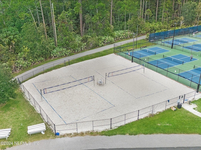 431 Crestview Dr, Ponte Vedra, FL 32081 - surrounding community featuring a yard, a tennis court, a forest view, and fence