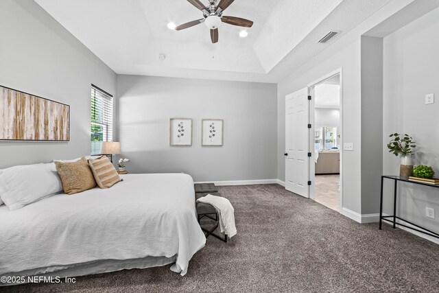 185 Calumet Dr, Saint Johns, FL 32259 - bedroom featuring carpet flooring, baseboards, ceiling fan, and visible vents