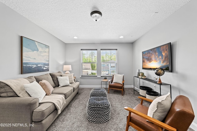 185 Calumet Dr, Saint Johns, FL 32259 - living area featuring baseboards, carpet floors, a textured ceiling, and recessed lighting
