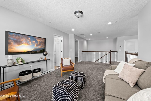 185 Calumet Dr, Saint Johns, FL 32259 - carpeted living area with recessed lighting, baseboards, and a textured ceiling