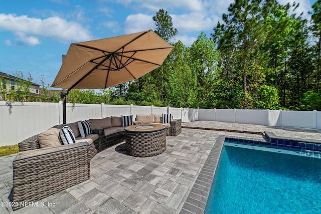 185 Calumet Dr, Saint Johns, FL 32259 - view of swimming pool with outdoor lounge area, a fenced backyard, a patio area, and a fenced in pool
