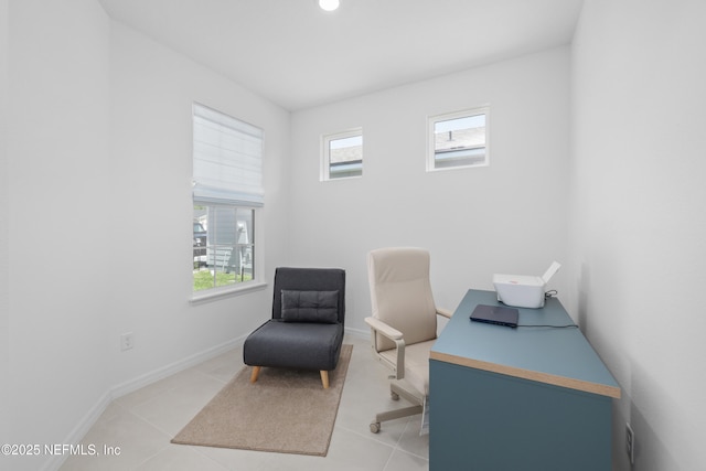 102 Fairlake Cir, Saint Augustine, FL 32092 - office featuring a healthy amount of sunlight, light tile patterned flooring, and baseboards