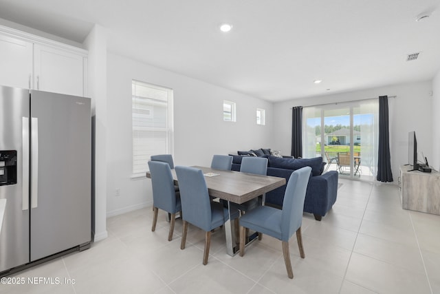 102 Fairlake Cir, Saint Augustine, FL 32092 - dining room featuring recessed lighting, light tile patterned floors, visible vents, and baseboards