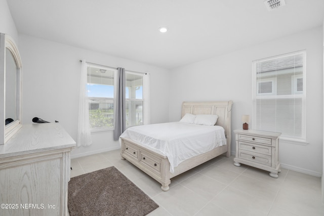 102 Fairlake Cir, Saint Augustine, FL 32092 - bedroom featuring visible vents, baseboards, recessed lighting, and light tile patterned flooring