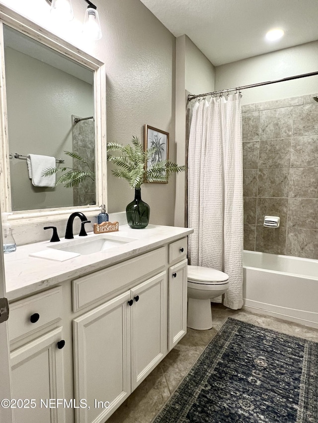 2714 Las Calinas Blvd, Saint Augustine, FL 32095 - full bathroom with toilet, shower / bath combination with curtain, and vanity