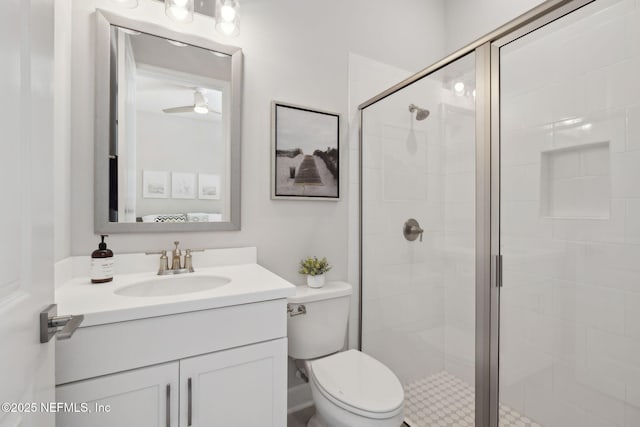 280 Quail Vista Dr, Ponte Vedra, FL 32081 - bathroom featuring toilet, a stall shower, and vanity