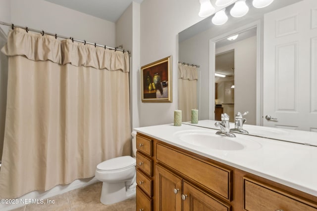9831 Del Webb Pkwy Unit 3107, Jacksonville, FL 32256 - full bathroom featuring shower / tub combo, toilet, tile patterned flooring, and vanity