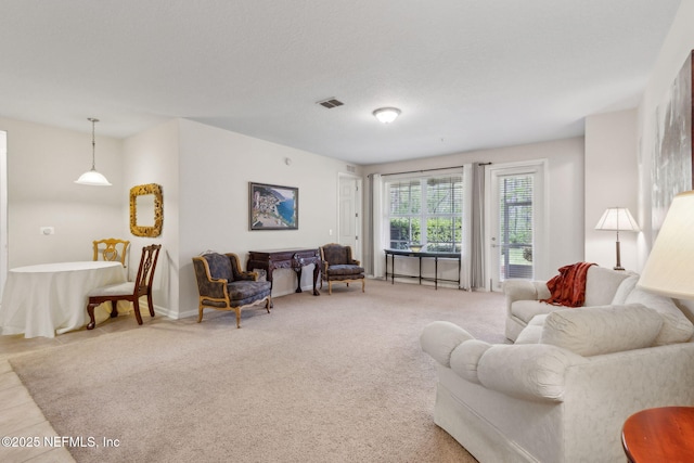 9831 Del Webb Pkwy Unit 3107, Jacksonville, FL 32256 - carpeted living room with visible vents and baseboards