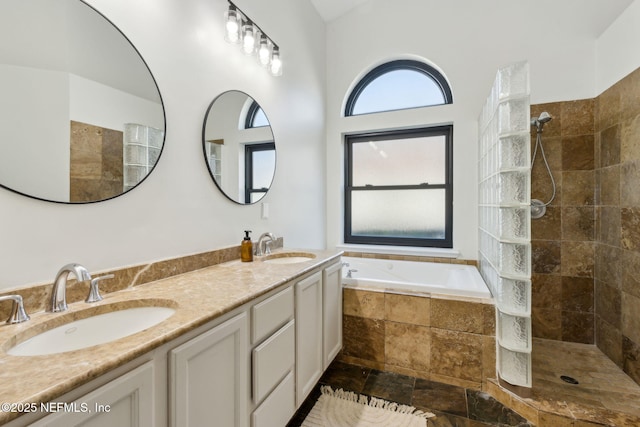 185 Crosscove Cir, Ponte Vedra Beach, FL 32082 - bathroom featuring a sink, walk in shower, and double vanity