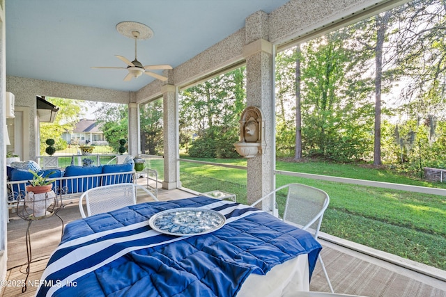 1952 Quaker Ridge Dr, Green Cove Springs, FL 32043 - exterior space featuring outdoor lounge area and a ceiling fan