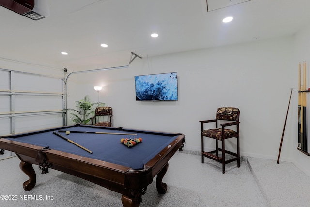 4394 Apple Tree Pl, Jacksonville, FL 32258 - recreation room featuring baseboards, pool table, and recessed lighting