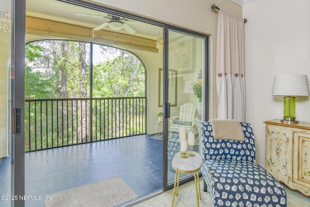 1825 Vista Cove Rd, Saint Augustine, FL 32084 - sunroom with ceiling fan and plenty of natural light
