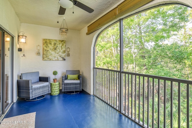 1825 Vista Cove Rd, Saint Augustine, FL 32084 - sunroom / solarium featuring ceiling fan