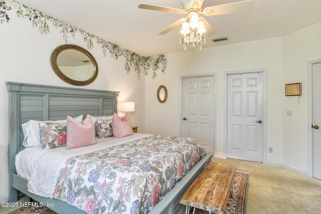 1825 Vista Cove Rd, Saint Augustine, FL 32084 - bedroom with carpet flooring, ceiling fan, and baseboards