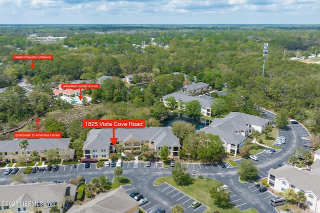 1825 Vista Cove Rd, Saint Augustine, FL 32084 - aerial overview of property's location featuring a heavily wooded area and nearby suburban area