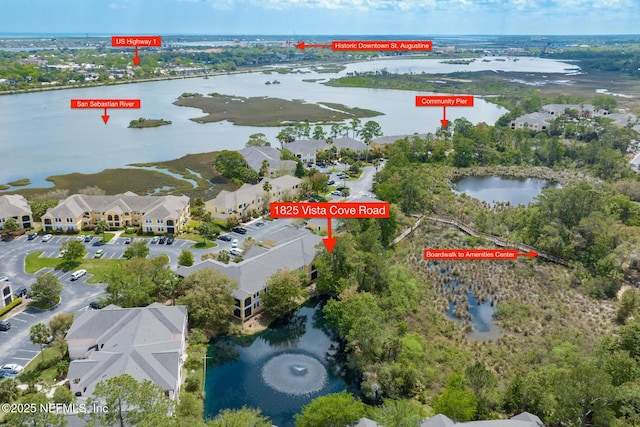 1825 Vista Cove Rd, Saint Augustine, FL 32084 - view of property location featuring a large body of water and nearby suburban area