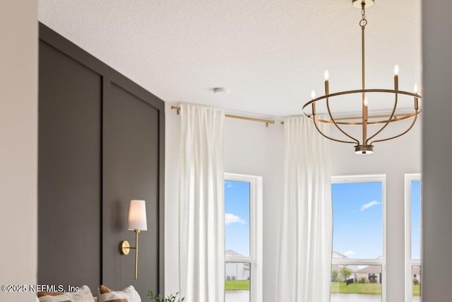 room details with a textured ceiling