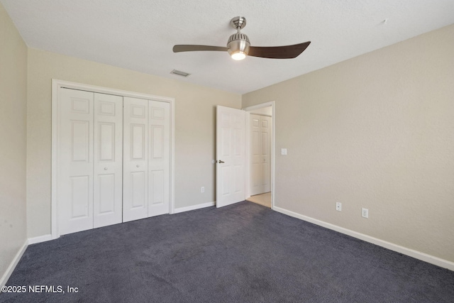 132 Beachside Dr, Ponte Vedra Beach, FL 32082 - unfurnished bedroom featuring a closet, baseboards, visible vents, and carpet