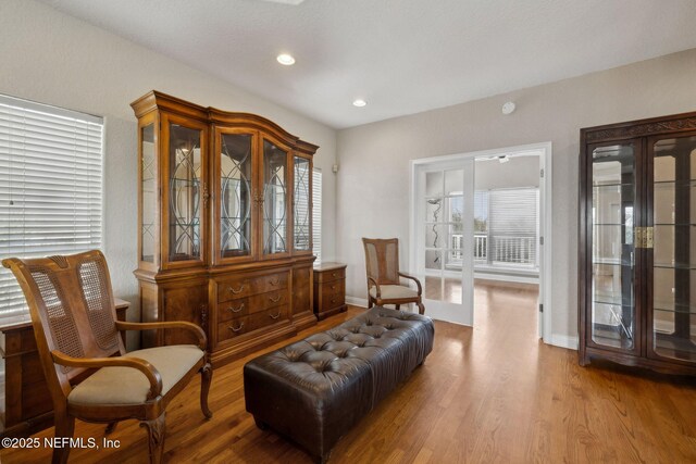 132 Beachside Dr, Ponte Vedra Beach, FL 32082 - sitting room featuring baseboards, wood finished floors, and recessed lighting