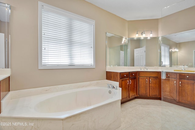 1204 San Amaro Rd, Jacksonville, FL 32207 - bathroom with tile patterned flooring, vanity, and a bath