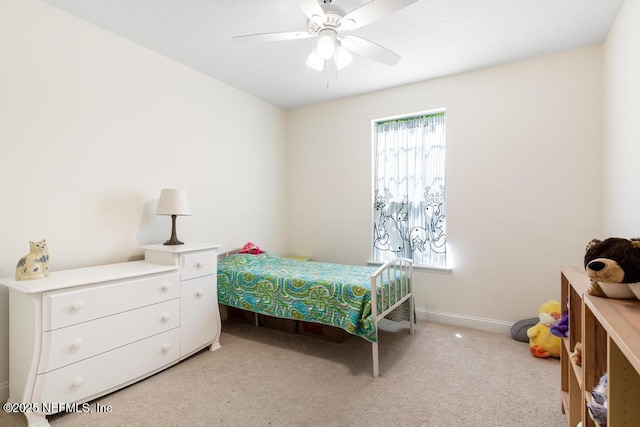420 Chattan Way, Saint Johns, FL 32259 - bedroom with light carpet, baseboards, and ceiling fan