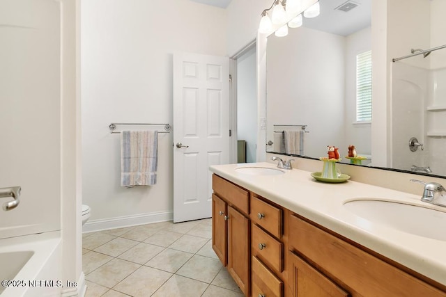 420 Chattan Way, Saint Johns, FL 32259 - bathroom featuring tile patterned floors, visible vents, a sink, and a washtub