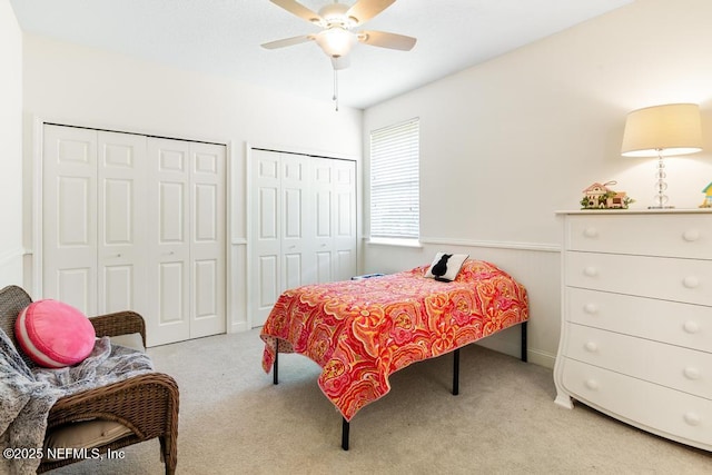 420 Chattan Way, Saint Johns, FL 32259 - bedroom with carpet, ceiling fan, and two closets