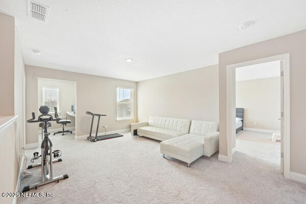 73 Lily Landing Dr, Saint Augustine, FL 32092 - exercise room with baseboards, carpet floors, and visible vents