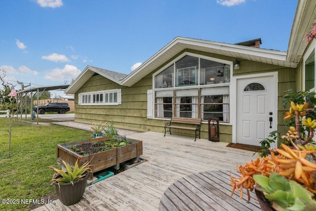 6960 Charles St, Saint Augustine, FL 32080 - wooden terrace with a yard and a garden