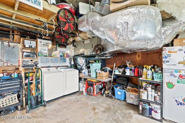 6960 Charles St, Saint Augustine, FL 32080 - basement featuring independent washer and dryer and freestanding refrigerator