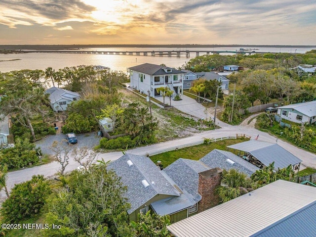 6960 Charles St, Saint Augustine, FL 32080 - aerial view at dusk featuring a water view