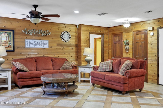 4864 County Road 218, Middleburg, FL 32068 - living area featuring visible vents, ceiling fan, and recessed lighting