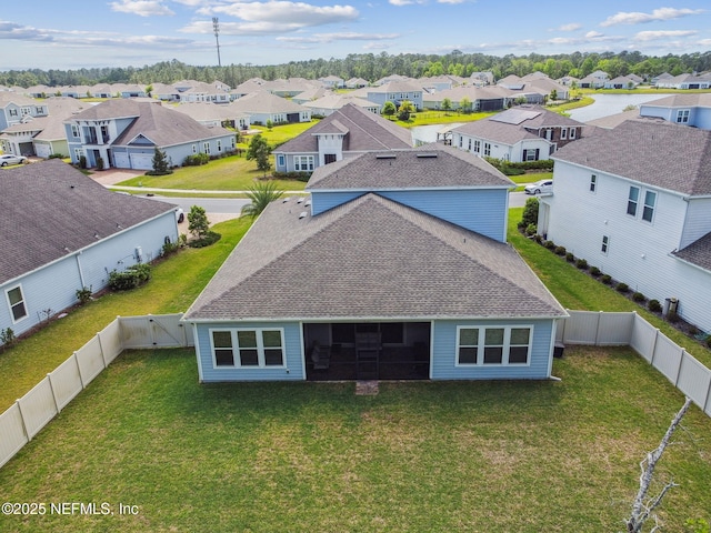 aerial view featuring a residential view