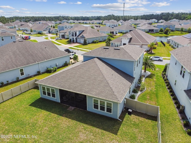drone / aerial view with a residential view