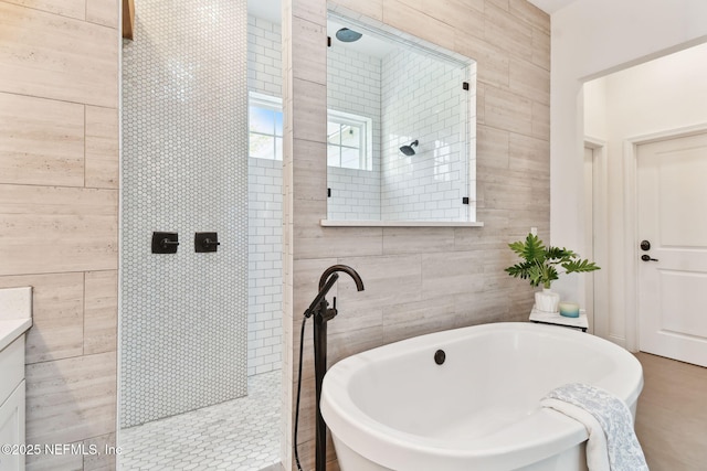 258 Haas Ave, Saint Augustine, FL 32095 - full bathroom with a freestanding tub and vanity