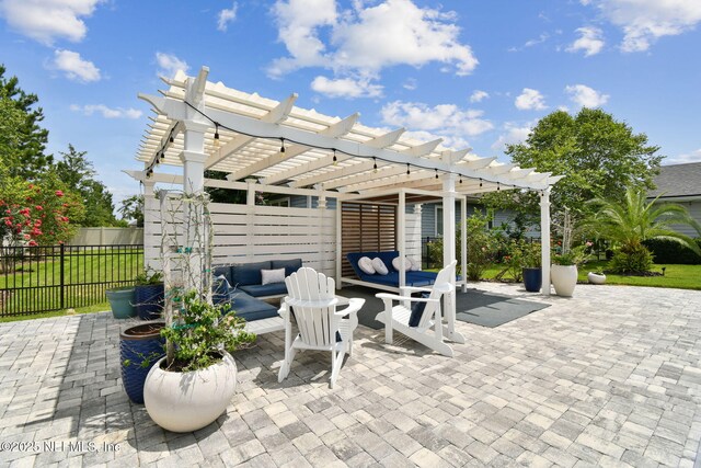 258 Haas Ave, Saint Augustine, FL 32095 - view of patio with a pergola and an outdoor hangout area