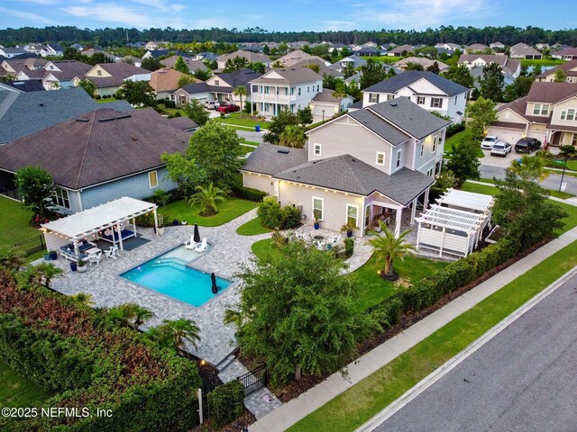 258 Haas Ave, Saint Augustine, FL 32095 - aerial perspective of suburban area featuring a pool