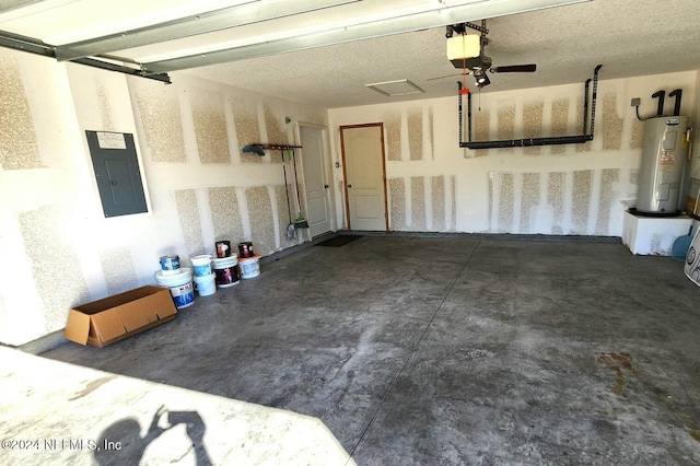 11775 Blueberry Ln, Macclenny, FL 32063 - garage with electric water heater, electric panel, and a garage door opener