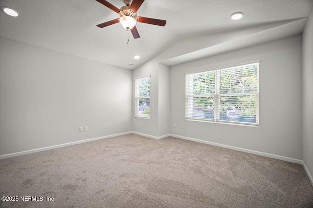 8922 Free Ave, Jacksonville, FL 32211 - unfurnished room with carpet flooring, lofted ceiling, baseboards, and ceiling fan