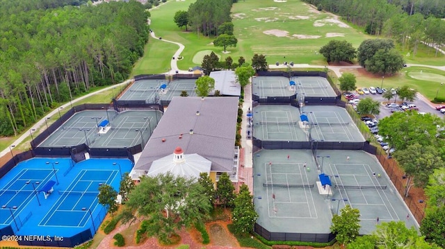aerial view featuring view of golf course