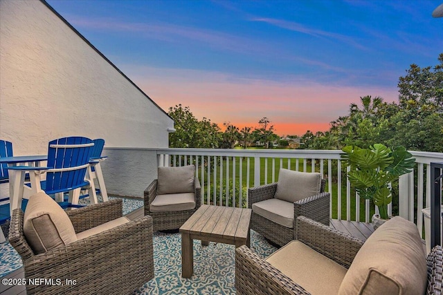 58 Tifton Way N, Ponte Vedra Beach, FL 32082 - deck at dusk with outdoor lounge area