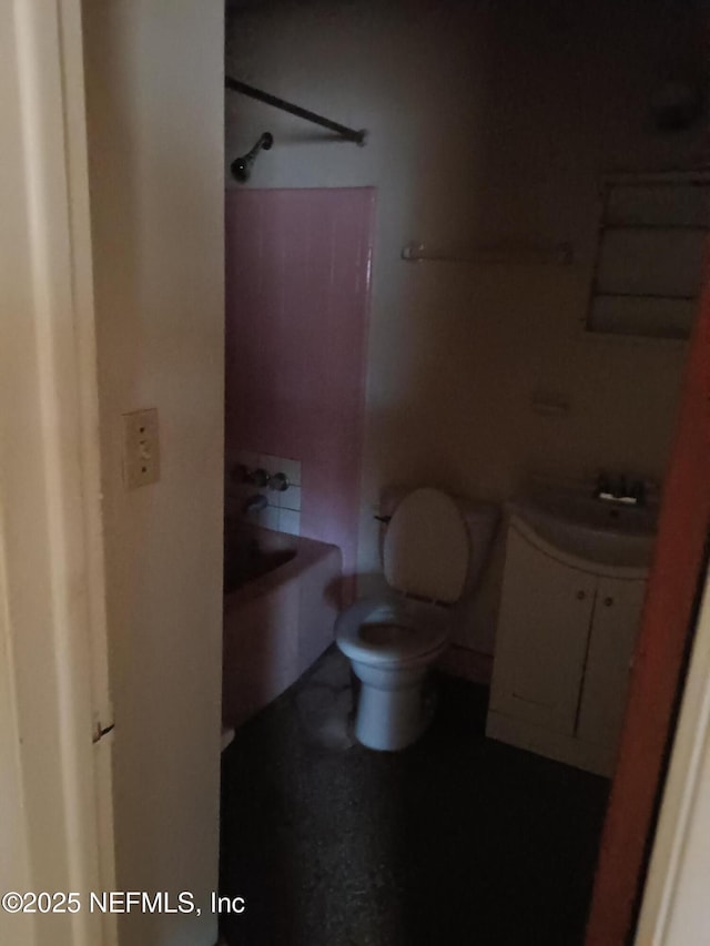 6450 San Juan Ave, Jacksonville, FL 32210 - bathroom with vanity, shower / tub combination, and toilet