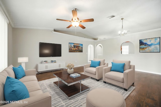 117 Sterling Hill Dr, Jacksonville, FL 32225 - living area featuring crown molding, visible vents, baseboards, and wood finished floors