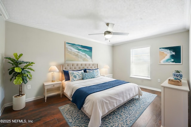 117 Sterling Hill Dr, Jacksonville, FL 32225 - bedroom featuring hardwood / wood-style floors, ceiling fan, baseboards, and ornamental molding