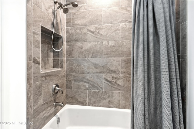890 Beach Ave, Atlantic Beach, FL 32233 - bathroom with shower / bathtub combination with curtain